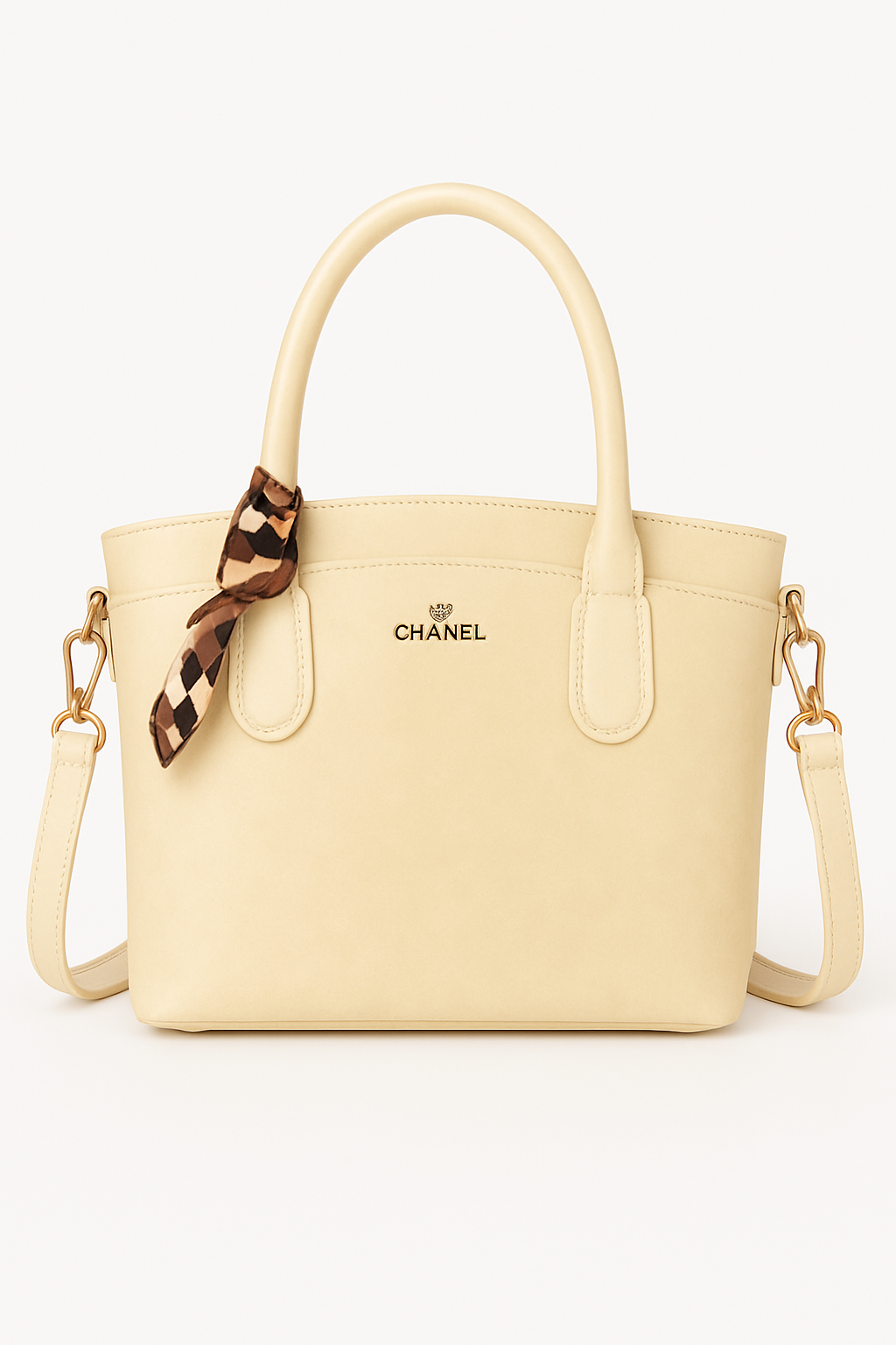 Channel Top Handle Bag | Scarf Accent | Elegant Mini Tote 2025