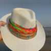White Straw Fedora Hat | Starfish, Pearls & Gold | Beach Chic 2025