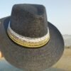 Black Straw Fedora | Silver & Gold Braid | Chic Design