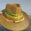 Handcrafted Fedora Hat for women with Neon Stripes & Golden Accents