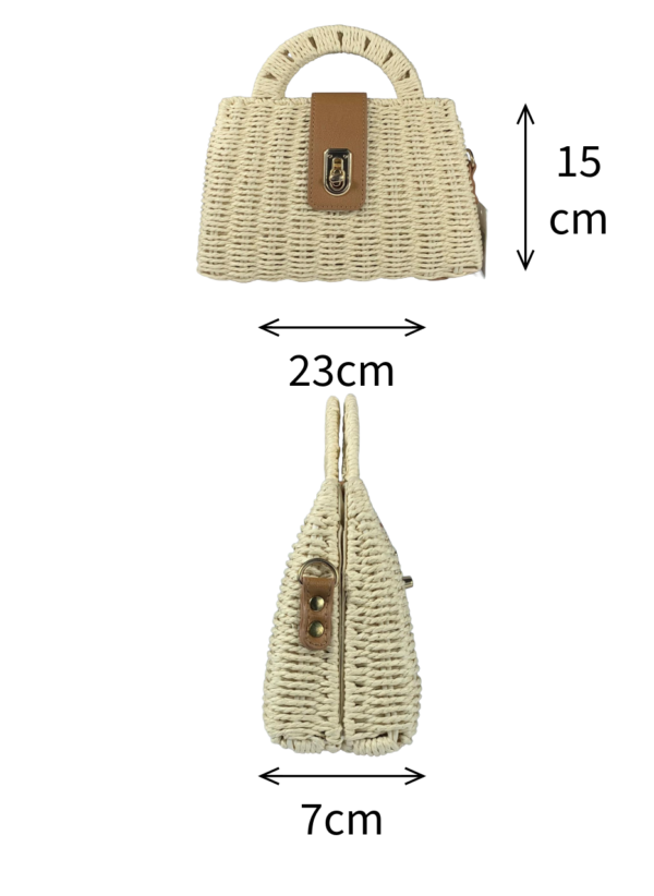 شنطة حريمي قش صغيرة بيد علوية أنيقة – Mini Straw Handbag Egypt