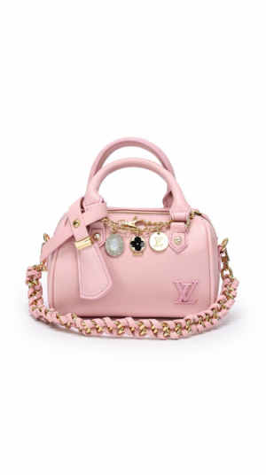 Pink mini leather handbag for women with chain strap elegant design Egypt