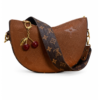 Brown leather shoulder bag for women with charm accessory Egypt