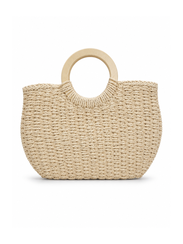 Natural straw beach tote bag for women with round handle Egypt