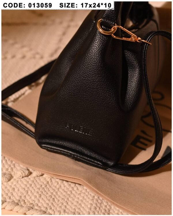 polene Black soft leather tote bag for women small size Egypt
