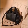 polene Black soft leather tote bag for women small size Egypt
